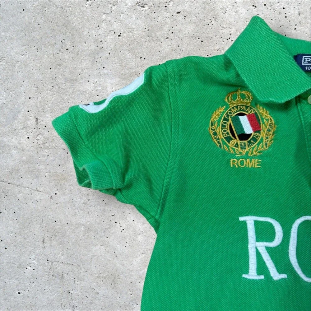 Polo Ralph Lauren Rome Italy Big Pony Polo Shirt Green Kid Toddler Size 4 #3 PRL